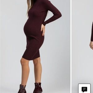 Celeste Long Sleeve Rib Maternity Body-Con Dress